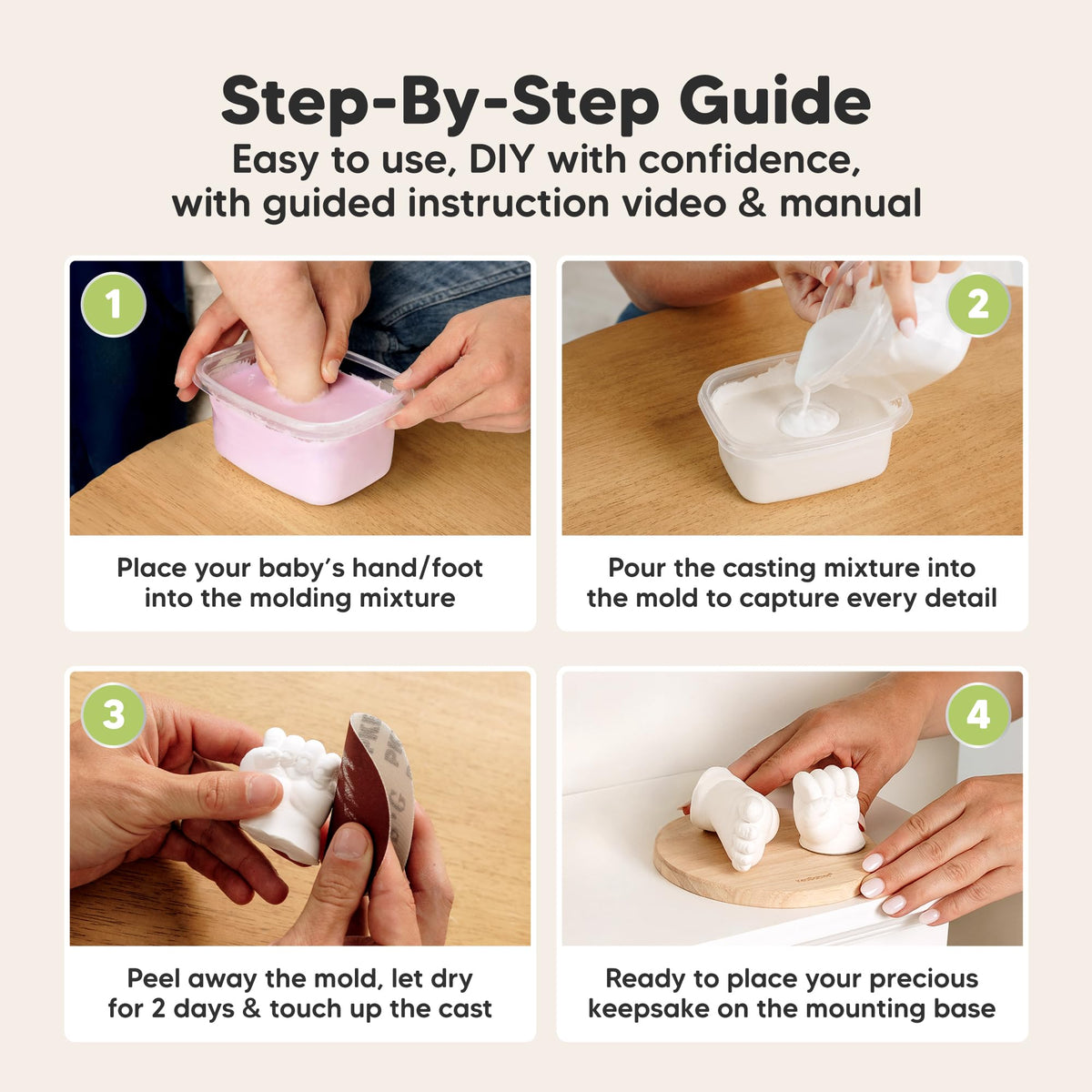 KeaBabies Baby Casting Kit Hands and Feet Mold 3D,Newborn (Oval, Ash Wood) 🍁 All In One Marketplace Canada