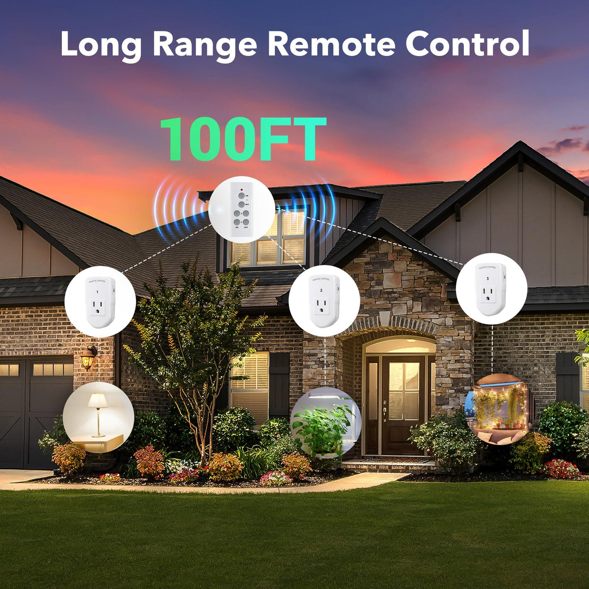 BN-LINK Wireless Remote Control Electrical Outlet Switch for Lights, Fans, Christmas Lights, Small Appliance, Long Range White 10A/1200W, 1 Remote + 1 Outlet 🍁 All In One Marketplace Canada