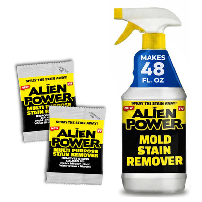 Alien Power 48 Fl Oz Instant Stain Remover Spray for Mold and Mildew, All Purpose No-Scrub Cleaner for Bathroom & Household Surfaces, Tiles, Wall, Black Mold, Mould, Grout - 2 Pack Set - Available at All In One Marketplace Canada