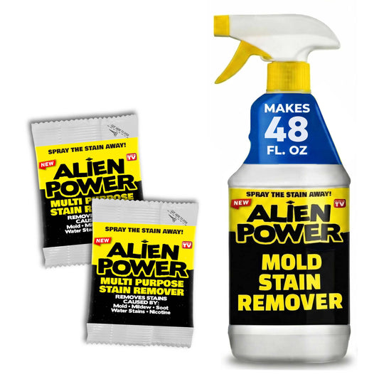 Alien Power 48 Fl Oz Instant Stain Remover Spray for Mold and Mildew, All Purpose No-Scrub Cleaner for Bathroom & Household Surfaces, Tiles, Wall, Black Mold, Mould, Grout - 2 Pack Set - Available at All In One Marketplace Canada