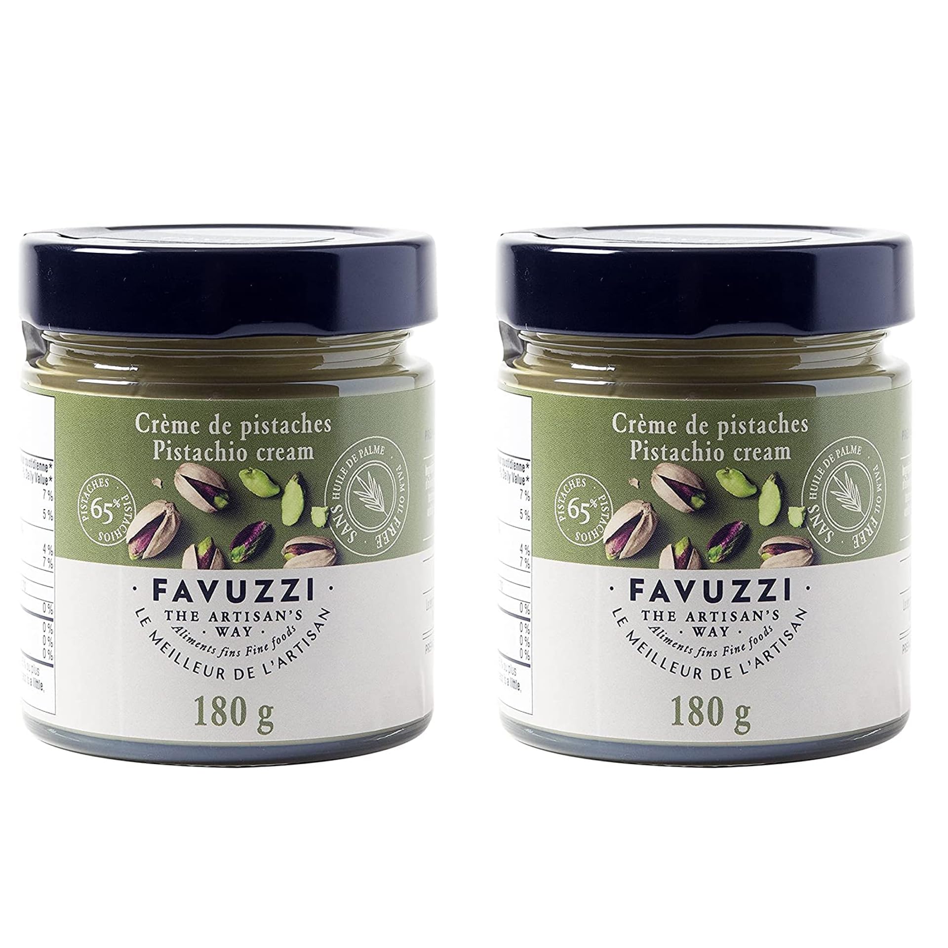 Favuzzi Sicilian Pistachio Cream P.D.O. Bronte – 2-Pack (55% Pistachios)