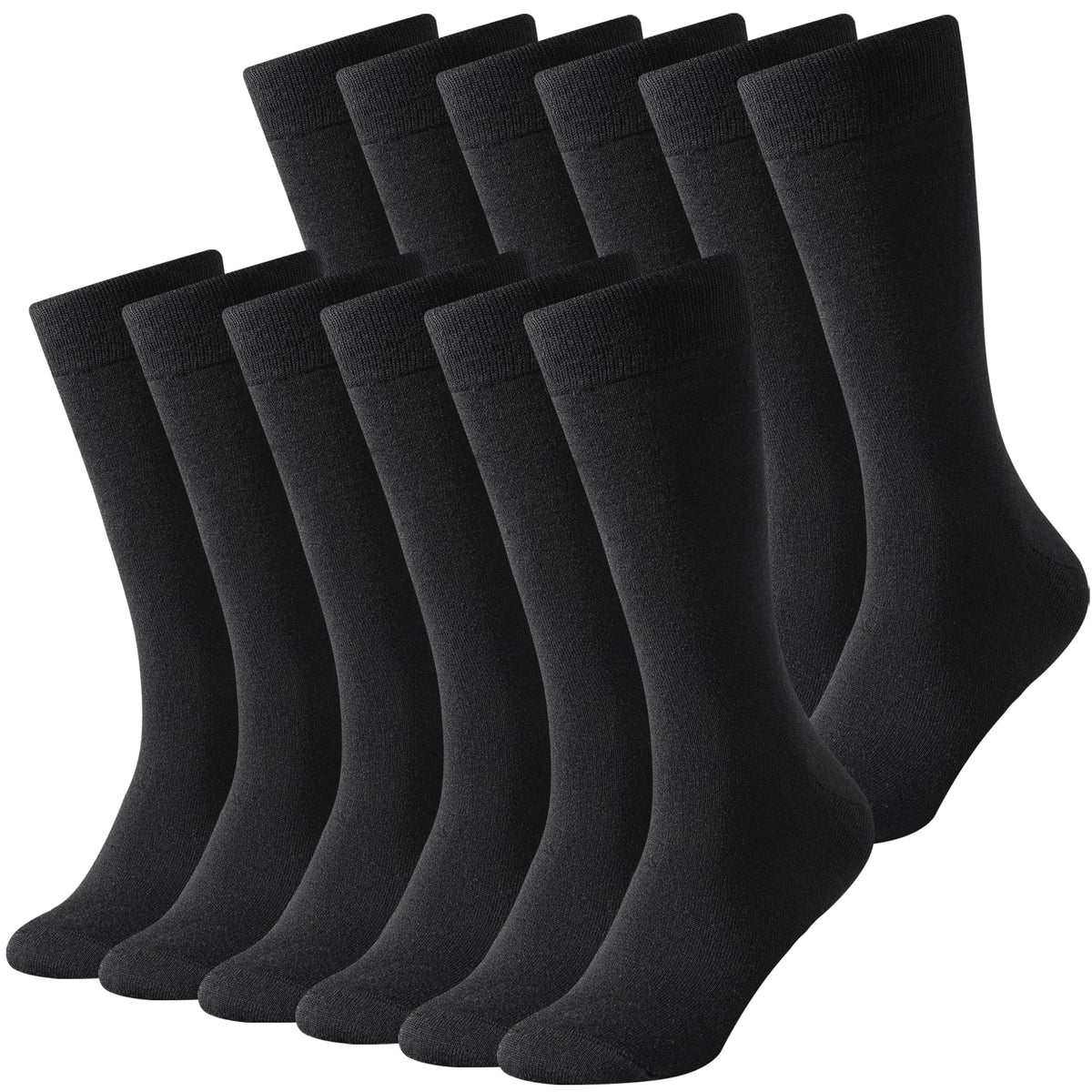 BONANGEL Merino Wool Socks for Men,Mens Thin Wool Socks,Winter Therminal Wool Dress Socks,Black Crew Socks, 6pairs-black, 6-12 🍁 All In One Marketplace Canada