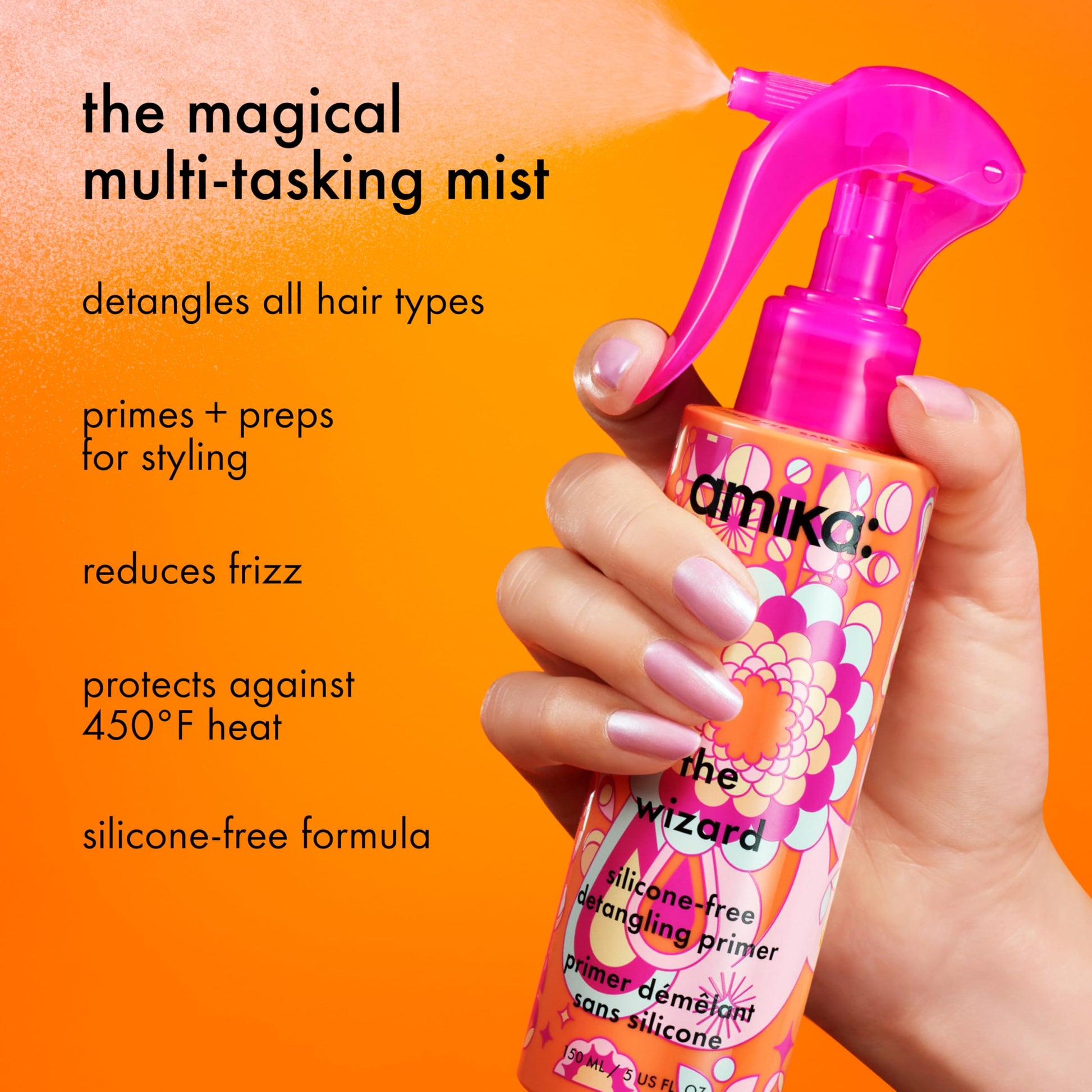 amika the wizard silicone-free detangling hair primer, 5oz - Available at All In One Marketplace Canada