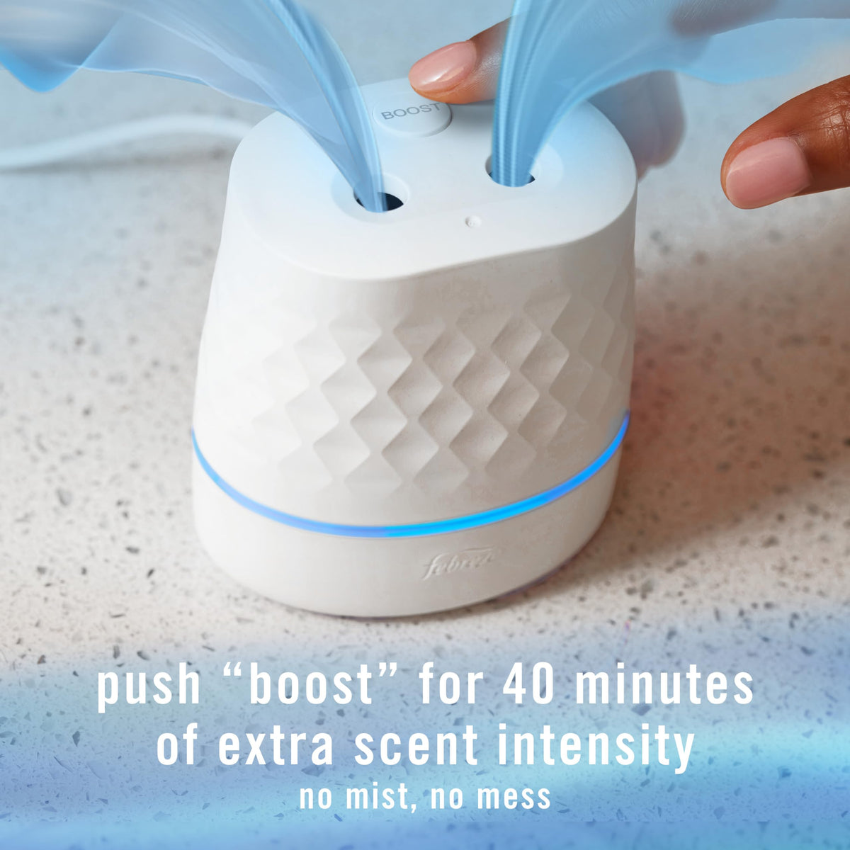 Febreze PLUG Scent Booster Starter Kit, White, Oil Diffuser, Air Freshener Plug In, Continuous Scent Device + 1 Gain Original Refill