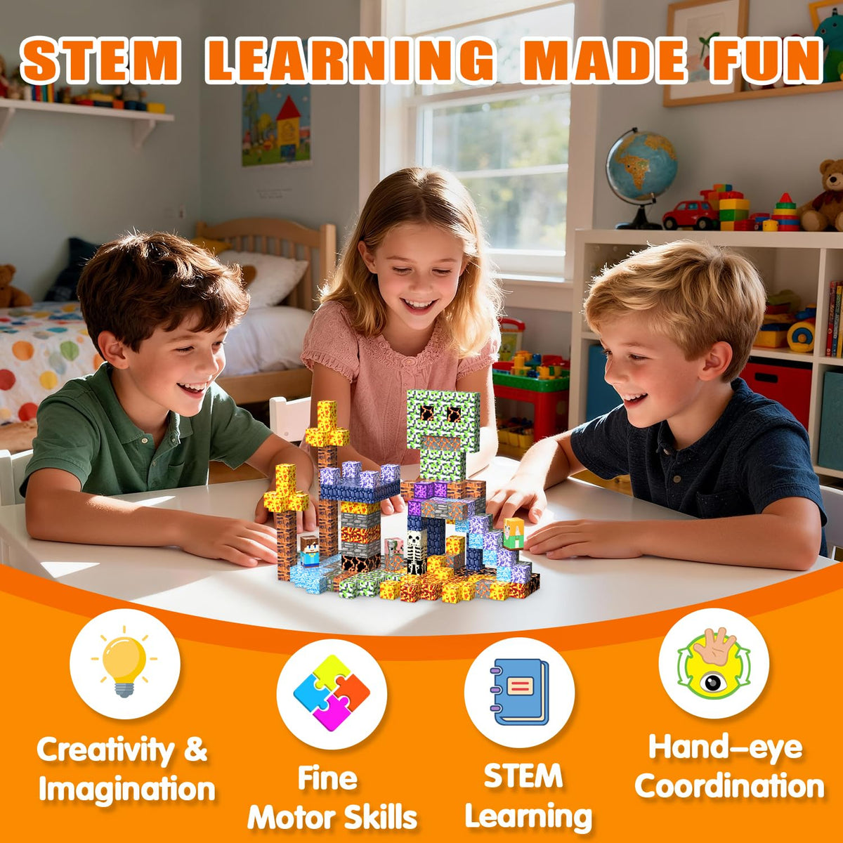 SSAWER Magnetic Blocks, 100PCS Toys Building Blocks Cubes Gifts for Girls 🍁 All In One Marketplace Canada
