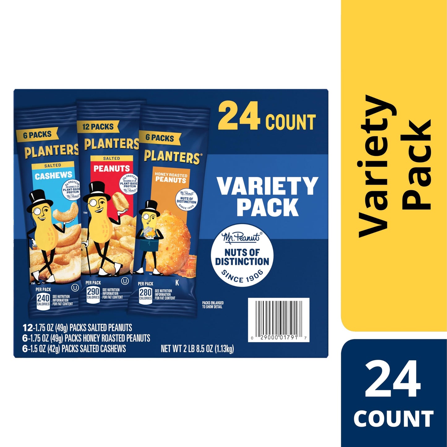 Planters Nut Variety Pack - 24 Individual Snack Bags (2 Lb 8.5 Oz)