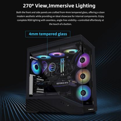 Lian Li Vector V100 ATX Mid-Tower PC Case with 4 ARGB PWM Fans, Black Lian Li