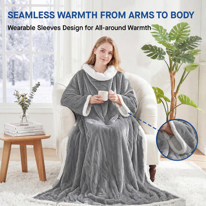 Sealy Wearable Electric Blanket with Foot Pocket, 50"x70"+18", Light Grey 🍁 All In One Marketplace Canada