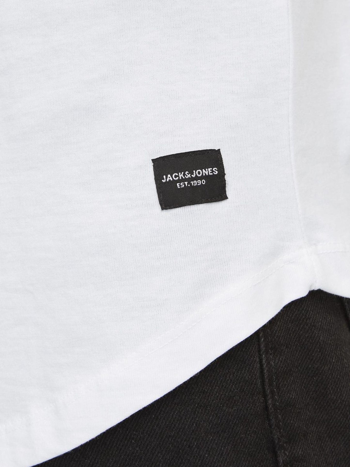 JACK & JONES Men's Long Line Fit T-Shirt JJENOA TEE SS Crew Neck NOOS White Medium JACK & JONES