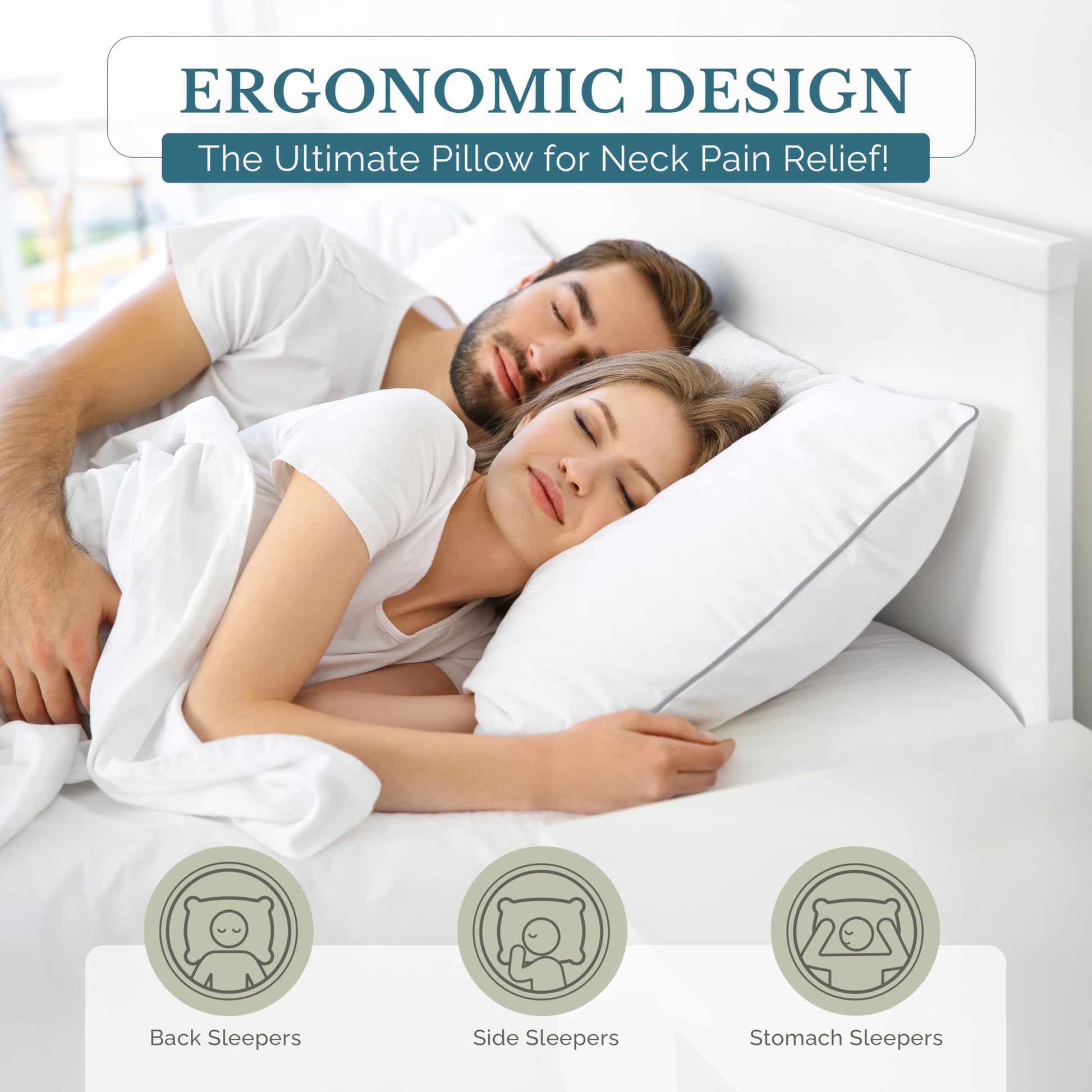 Casa Platino Bed Pillows Standard Size 4 Pack (20x26) - Down Alternative Sleeping Pillows, Hotel Quality, Hypoallergenic & Supportive for Side & Back Sleepers