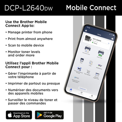 Brother DCP-L2640DW Business Monochrome Multifunction Laser Printer with 700 Prints in-Box