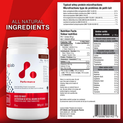 ATP LAB Grass-Fed Whey Protein Powder 900g - Chocolate
