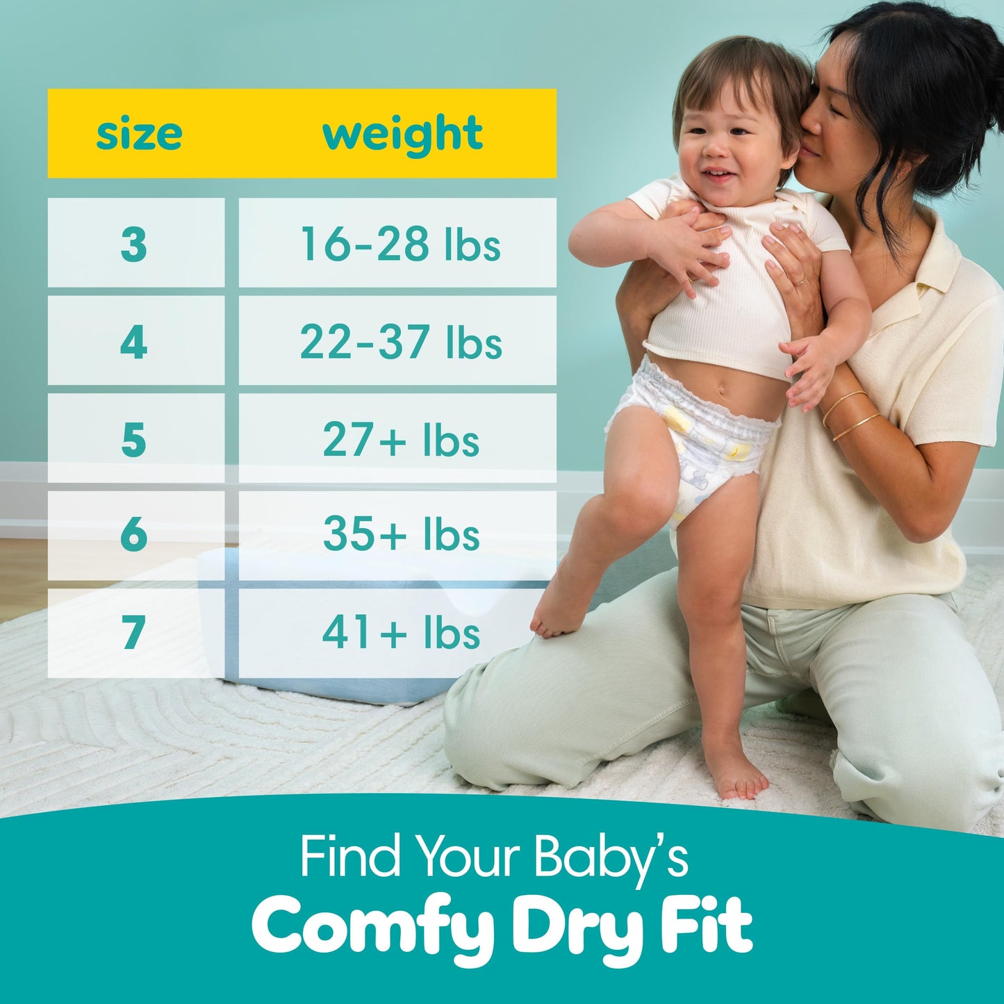 Pampers Diapers - Swaddlers 360 - Size 7, up to 100% Leakproof Comfy Dry Fit, EZ Off Tabs Designed for Easy Changes, Pull On Diaper, 84 Count