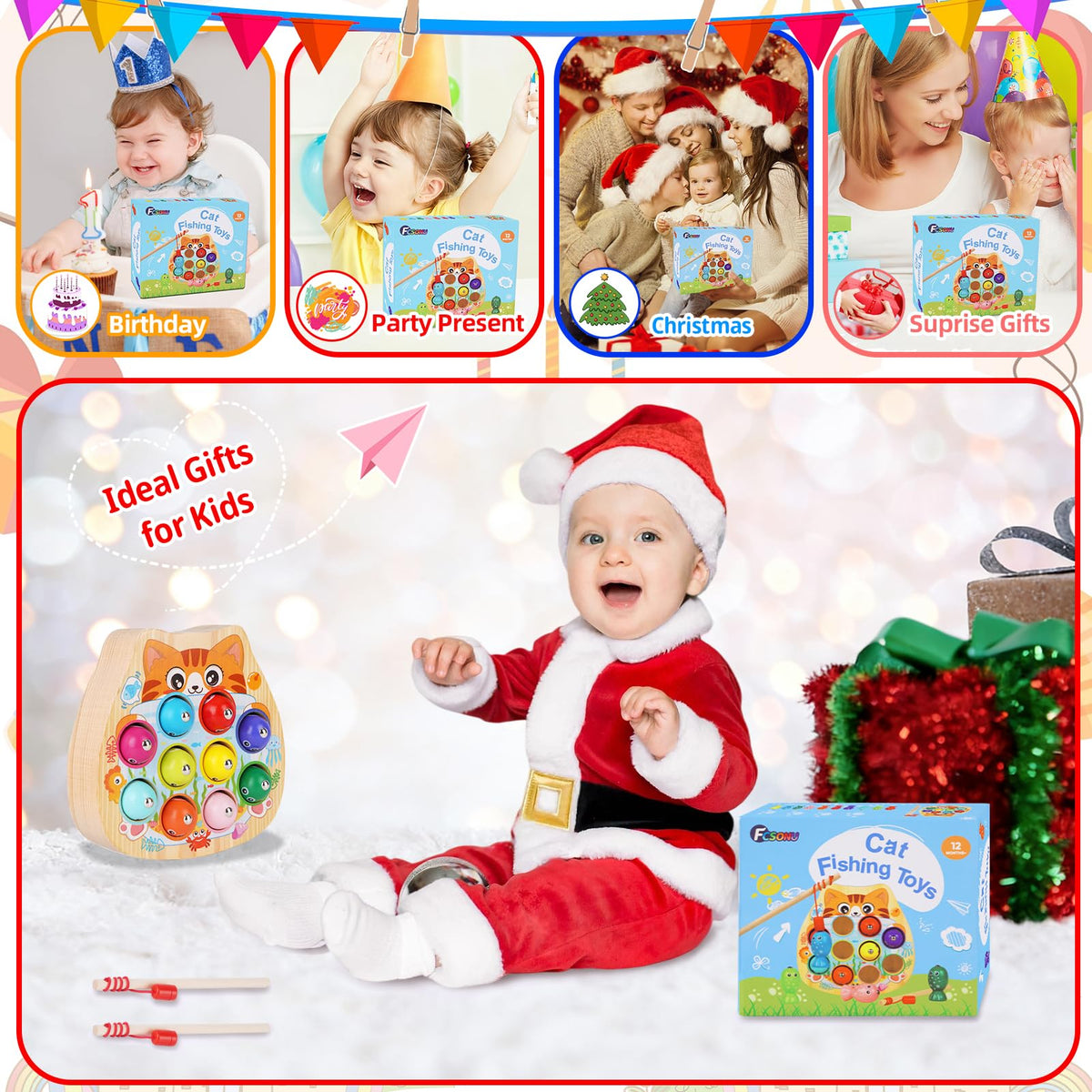 FCSONU Toddler Toys for 2 3 Year Old Boy Girl|Magnetic Fishing Game for Kid 🍁 All In One Marketplace Canada