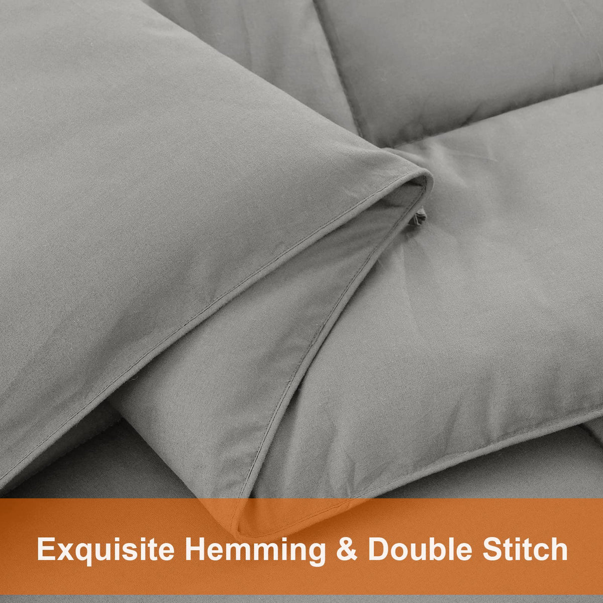 All Season Queen Comforter Set 3 PCs Soft Quilted Down Alternative Comforter+2 Pillow Shams with Corner Tabs,Winter Summer Warm Fluffy,Machine Washable (Light Grey, Queen 🍁 All In One Marketplace Canada