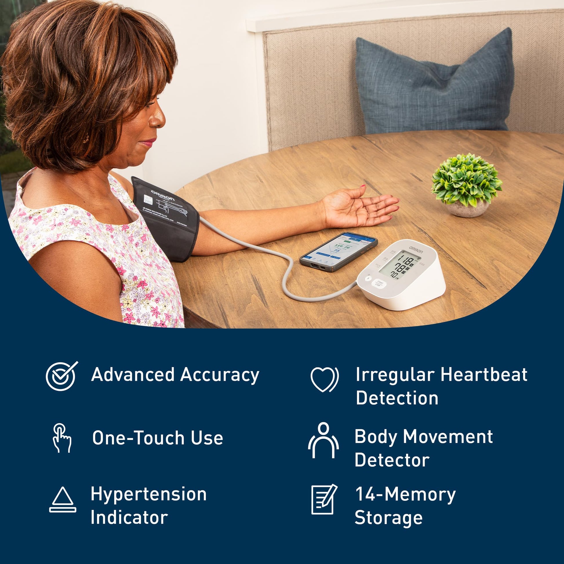 OMRON Bronze Upper Arm Blood Pressure Monitor - Clinically Validated Blood Pressure Arm Cuff - Use OMRON Connect App for Unlimited Measurements - Available at All In One Marketplace Canada
