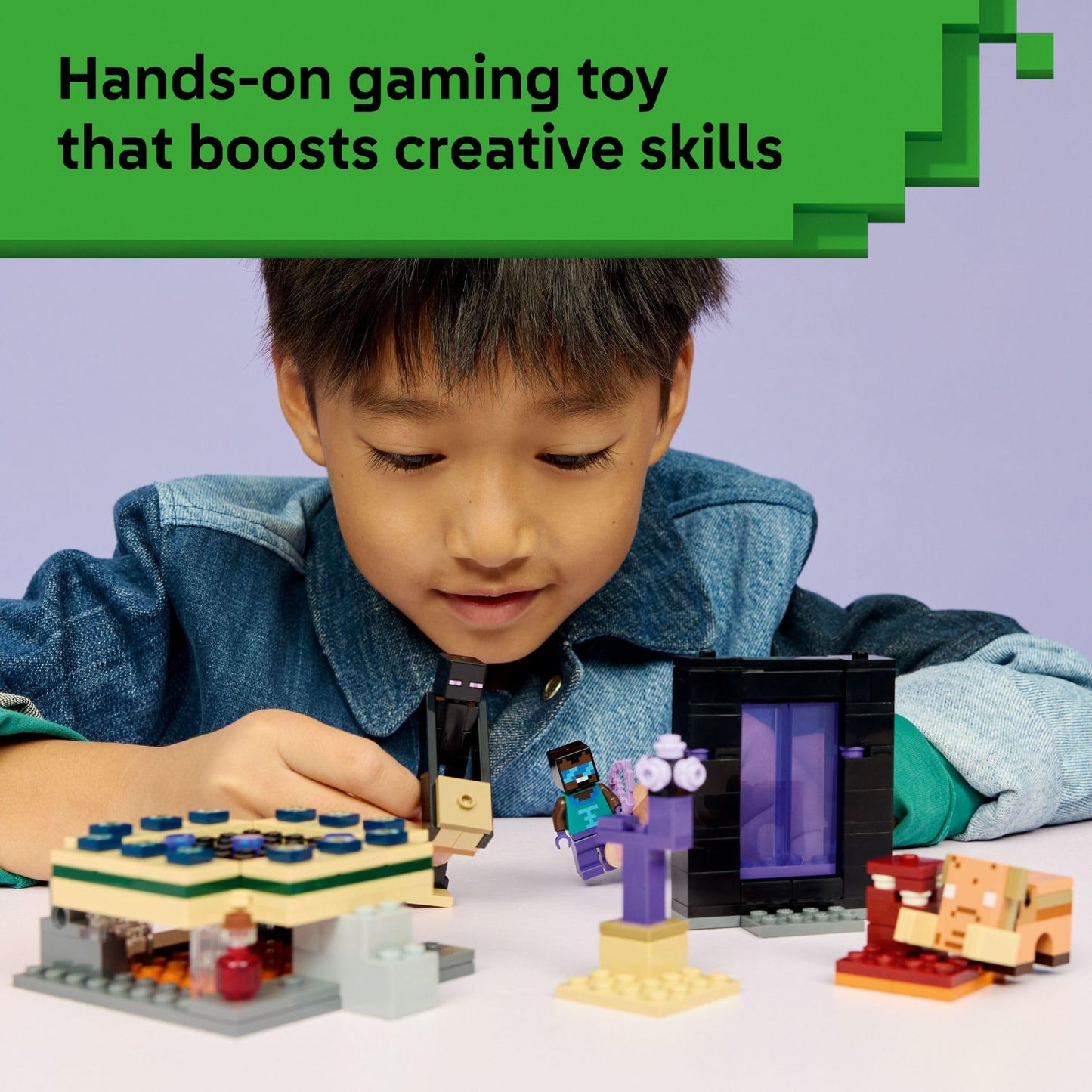 LEGO Minecraft Nether & End Portal Journey Building Toy for Boys & Girls - Video Game Playset & Toy Figures for Kids, Ages 7+ - W/Cool Hero Minifigure - Gift Idea for Birthdays - 21584 - Available at All In One Marketplace Canada