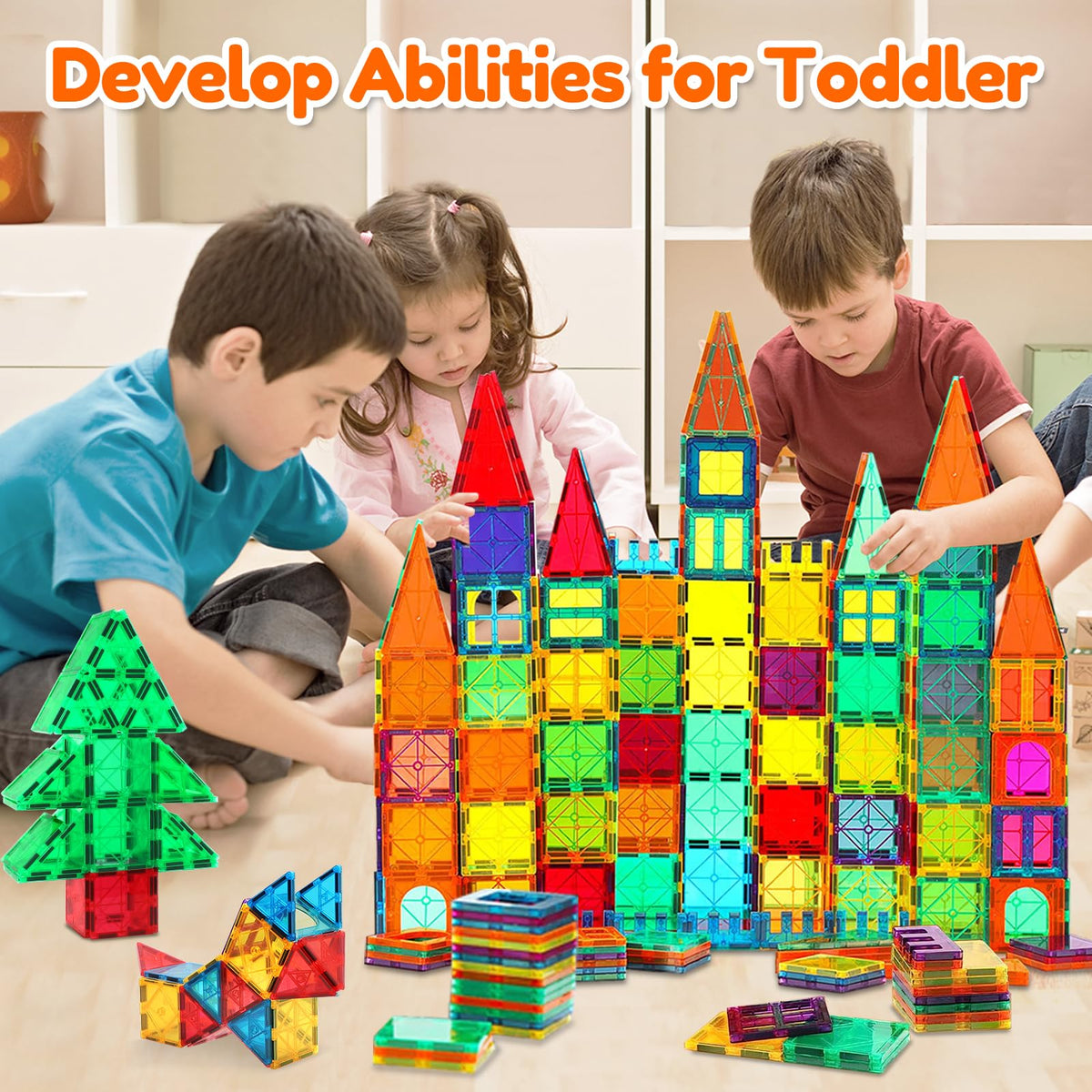 Landtaix Magnetic Tiles,100PCS Large Magnetic Blocks Toys for Kids Toddlers 🍁 All In One Marketplace Canada