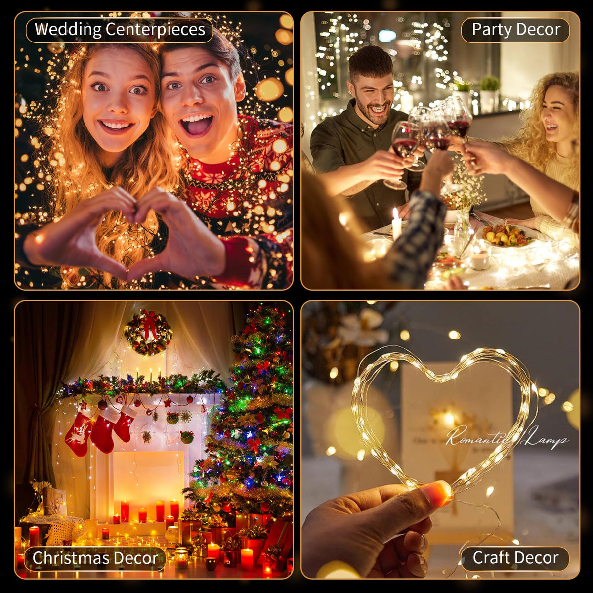 20 Pack LED Fairy Lights Battery Operated,3 Features 7FT 20 LED Waterproof Mini Twinkle String Lights for Wedding Mason Jars Party Christmas Decorations(Warm White) 🍁 All In One Marketplace Canada