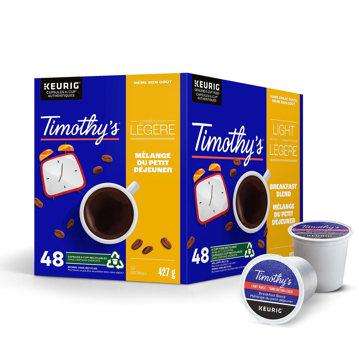 Timothy's Breakfast Blend K-Cup Pods for Keurig – 48 Count Box