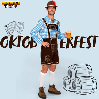 Spooktacular Creations Bavarian Oktoberfest Costume Lederhosen Men-L 🍁 All In One Marketplace Canada