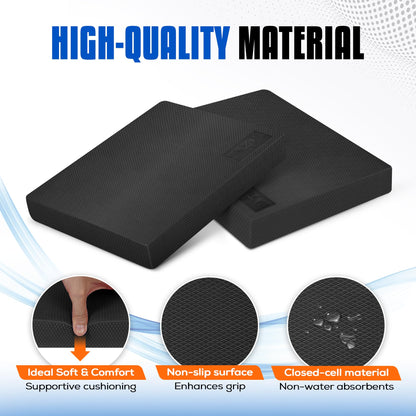 Yes4All Balance Pad, Nonslip TPE Foam Pad with Upgraded Sizes - L, XL, XXL Balance Mat for Fitness, Yoga, Pilates & Stability Training - Multicolor Options - L, Black, Single 🍁 All In One Marketplace Canada