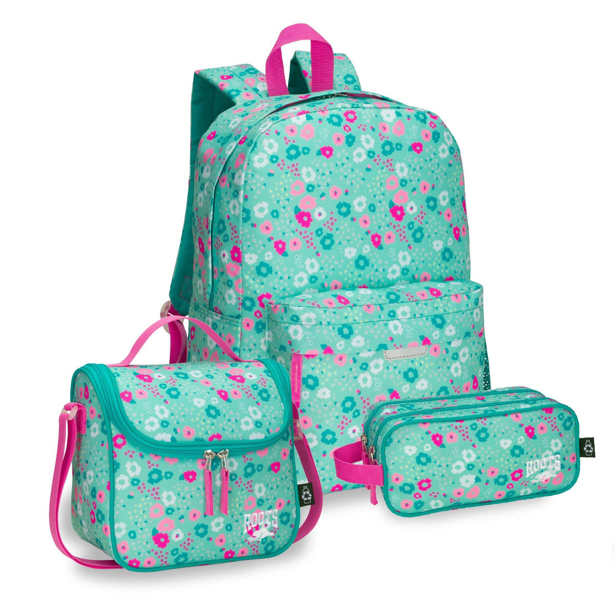 Roots Essential Kids 3-in-1 Backpack Set, Mint, 22.5L