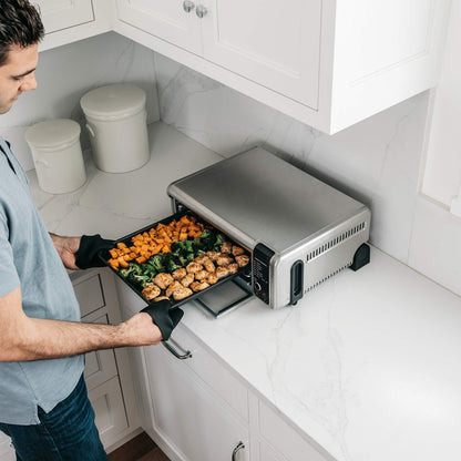 Ninja Foodi 8-in-1 Digital Air Fry Oven, Large Toaster Oven, Flip-Away for Storage, 1800W, Stainless, SP101C