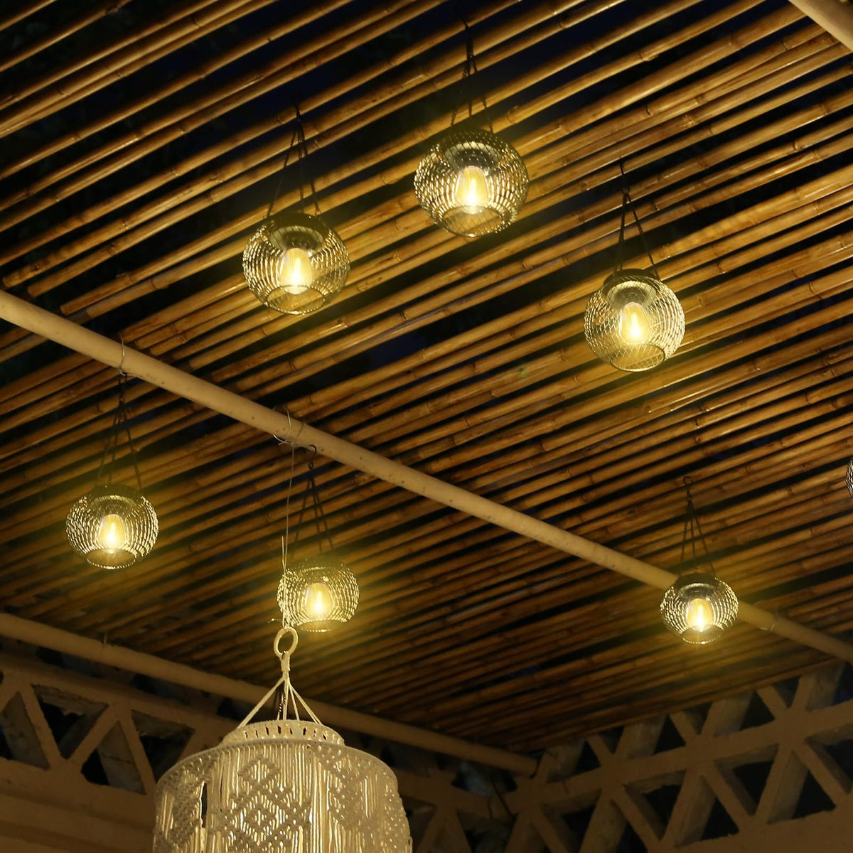 Ortiny Solar Lanterns Outdoor,Hanging Metal Lanterns,2PACK,Black 🍁 All In One Marketplace Canada