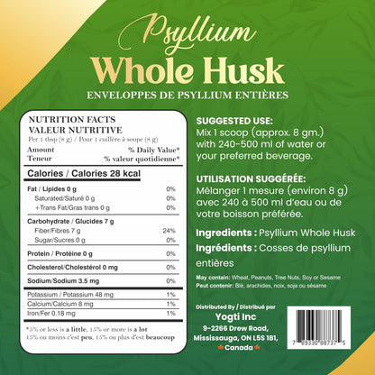 Yogti Whole Psyllium Husk, 912 g