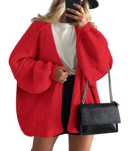 PRETTYGARDEN Womens Open Front Oversized Cardigan Sweaters Red 🍁 All In One Marketplace Canada