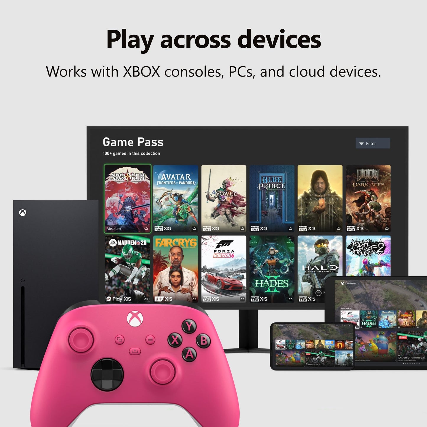XBOX Core Wireless Gaming Controller – Deep Pink – Series X|S, One, Windows PC, Android, and iOS