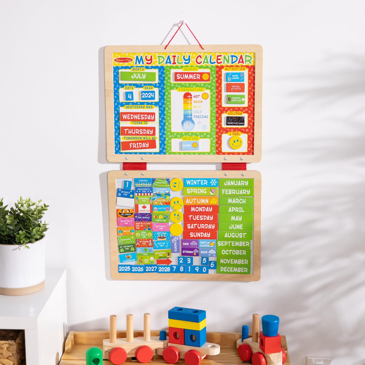 Melissa & Doug My First Daily Magnetic Calendar, Classroom Calendar for Kids Activities with Weather & Seasons, Preschool Toys for Girls & Boys Ages 4+ Melissa & Doug