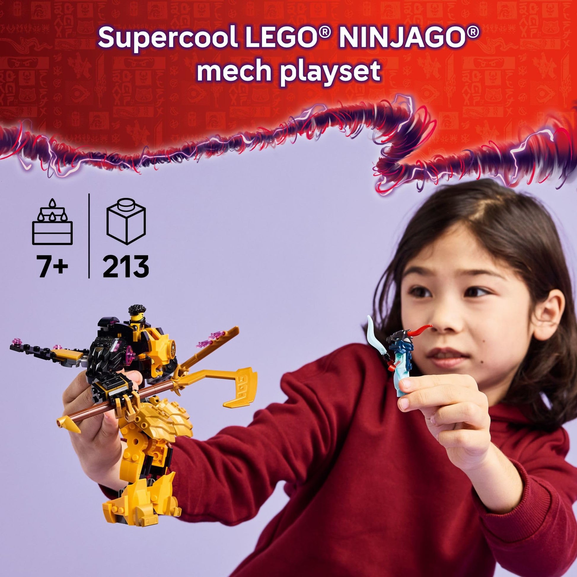 LEGO NINJAGO Arin’s Spinjitzu Battle Mech Building Toy - Ninja Building Set for Kids, Ages 7+ - with Arin, Baby Ryu, & Villain Minifigures - Gift Idea for Boys, Girls, & Dragons Rising Fans - 71839 LEGO