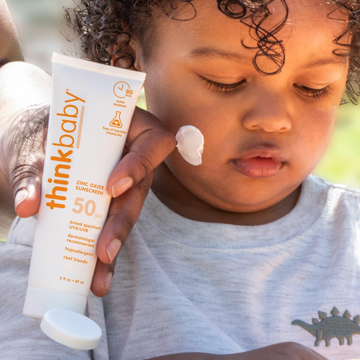Thinkbaby SPF 50 plus Baby Mineral Sunscreen – Safe, Natural Sunblock for Babies - Water Resistant – Broad Spectrum – Baby Sunscreen Lotion, 3 Oz/89ml