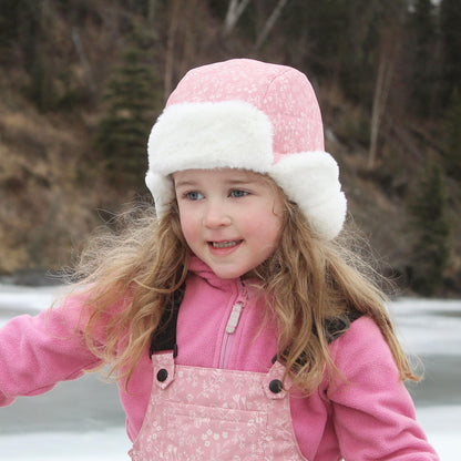 Jan & Jul Girls' Toasty-Dry Trapper Hat for Kids (Prairie Flowers, M) 🍁 All In One Marketplace Canada
