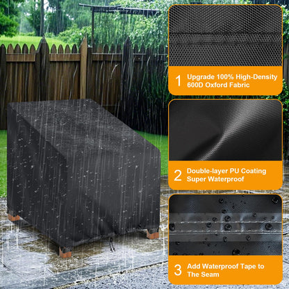 Kipiea 600D Patio Chair Covers Waterproof Winter 2 Pack - Heavy Duty Lawn Outdoor Furniture Chair Covers with Anti UV and No Tears, No Fading (35"W x 35"D x 31"H） 🍁 All In One Marketplace Canada