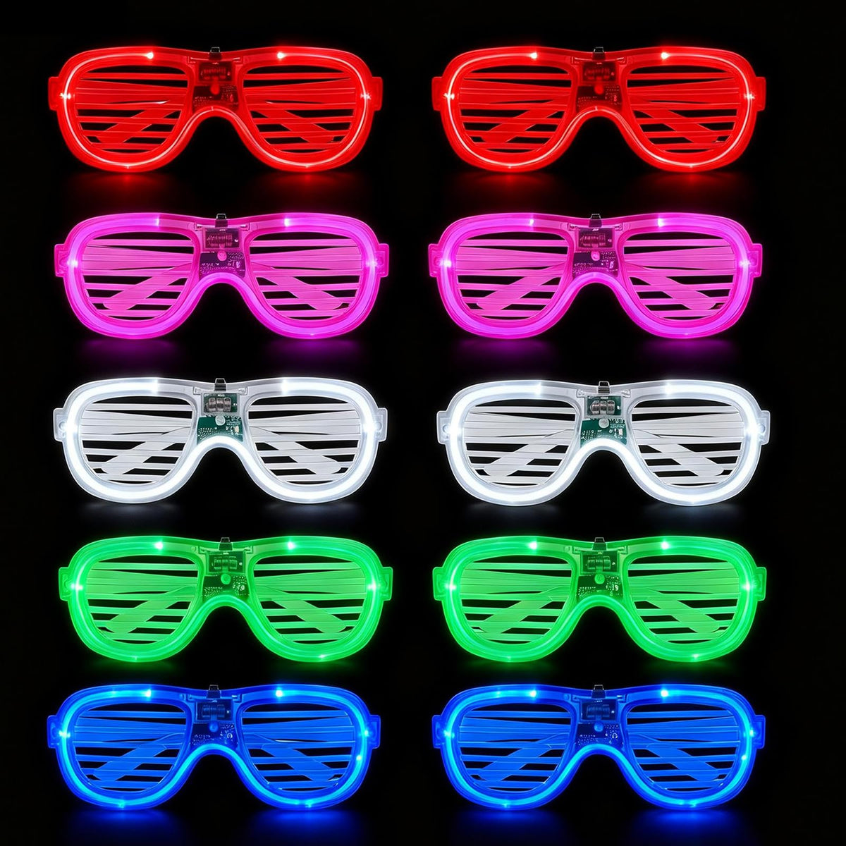 10 Pack LED Glasses Neon Glow in The Dark Party Supplies 5 Colors, Party Glasses for Neon Glow, Birthday, Christmas 🍁 All In One Marketplace Canada