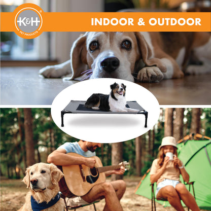 K&H Pet Products Outdoor Elevated Dog Cot, Breathable Cooling Elevated Cot Hammock Pet Bed for Large Dogs, Washable Mesh Cover, Raised Metal Frame, Collapsible, Portable - Large 42 X 30in Gray 🍁 All In One Marketplace Canada