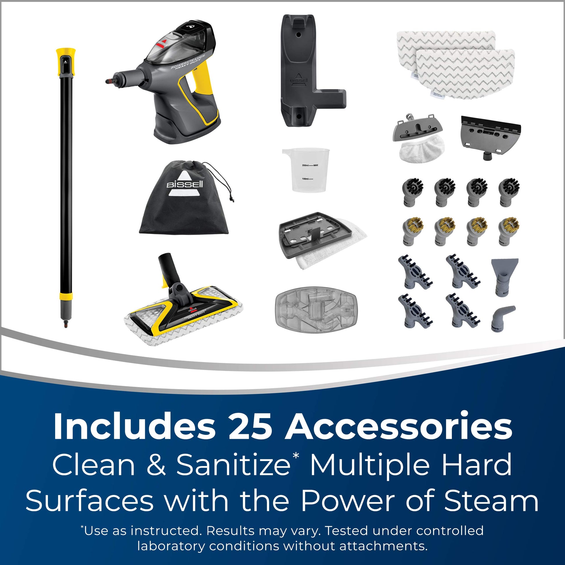 BISSELL Power Steamer Heavy Duty 3-in-1 Steam Mop, Handheld Steam Cleaner for Indoor and Outdoor Use, Garage Workshop Auto RV Deck Patio, 25 Accessories, Variable Steam, Wall Mount, 2685B - Available at All In One Marketplace Canada