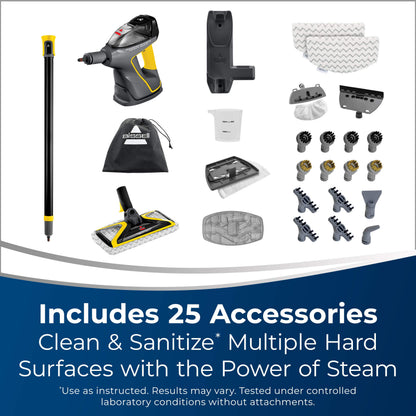 BISSELL Power Steamer Heavy Duty 3-in-1 Steam Mop, Handheld Steam Cleaner for Indoor and Outdoor Use, Garage Workshop Auto RV Deck Patio, 25 Accessories, Variable Steam, Wall Mount, 2685B - Available at All In One Marketplace Canada