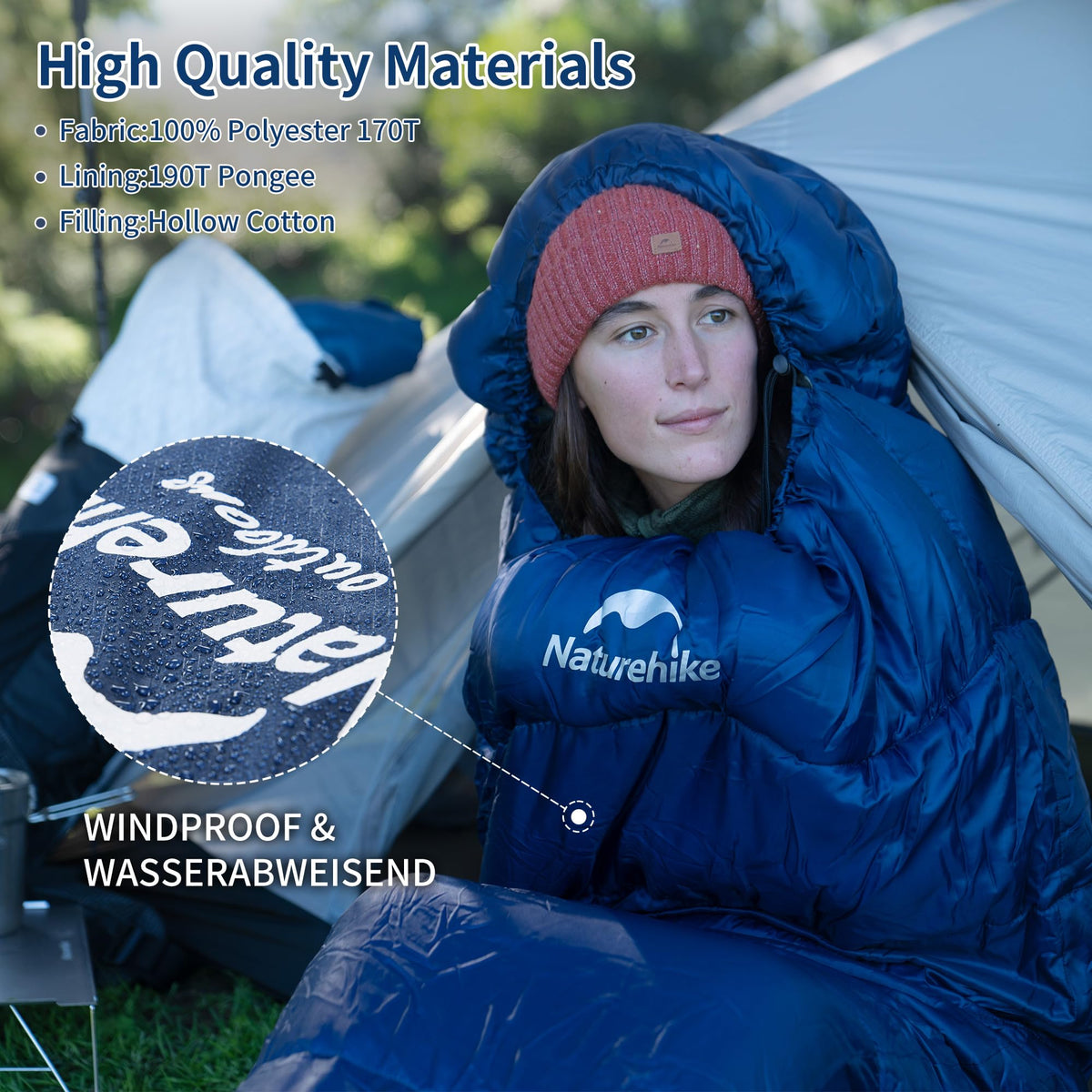 Naturehike Mummy Backpacking Sleeping Bag for Cold Weather, Winter Camping Sleeping Bag for Adults, Cotton Comfortable Sleeping Bag for Hiking,Climbing,Travelling 🍁 All In One Marketplace Canada
