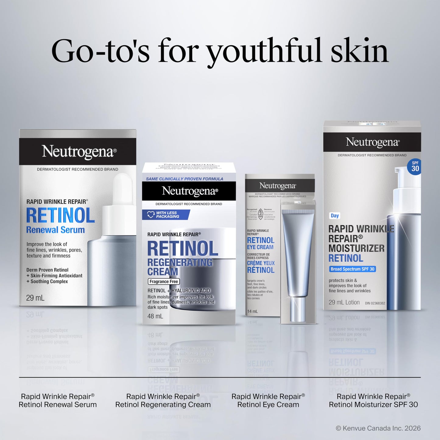 Neutrogena Rapid Wrinkle Repair Moisturizer - Retinol, SPF 30, Glucose, Fine Line Facial Care, Skin Tone, Skin Texture - 29mL 🍁 All In One Marketplace Canada