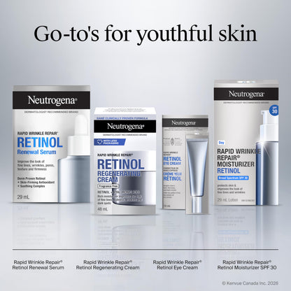 Neutrogena Rapid Wrinkle Repair Moisturizer - Retinol, SPF 30, Glucose, Fine Line Facial Care, Skin Tone, Skin Texture - 29mL 🍁 All In One Marketplace Canada