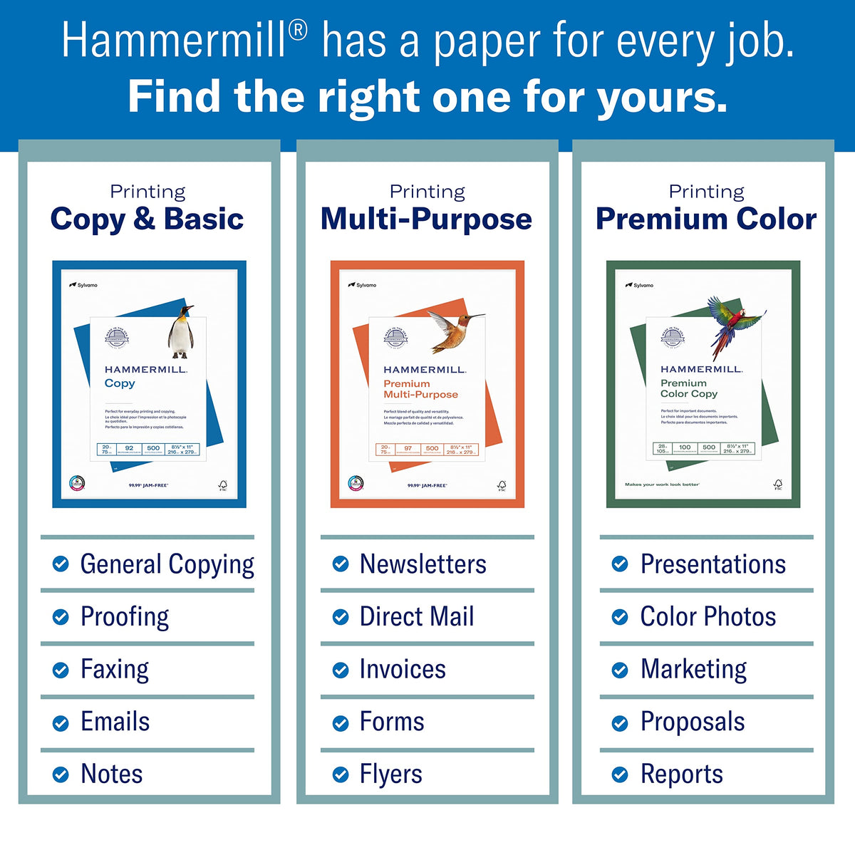 HAMMERMILL Printer Paper, Great White 30% Recycled Paper, 11 x 17 - 1 Ream (500 Sheets) - 92 Bright, Made in the USA