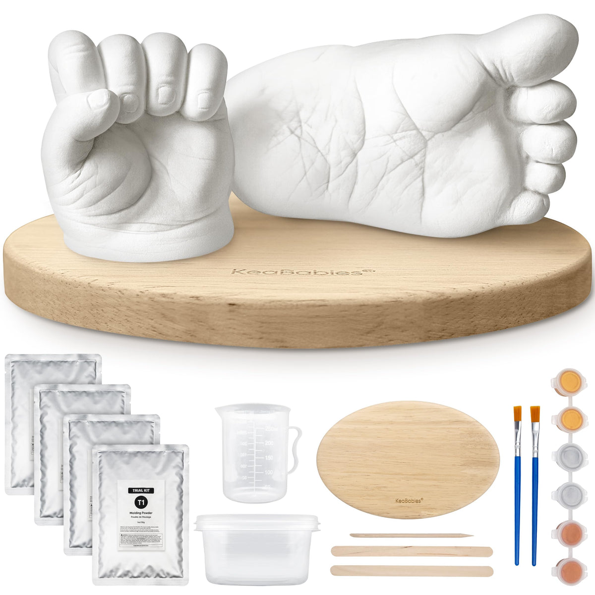 KeaBabies Baby Casting Kit Hands and Feet Mold 3D,Newborn (Oval, Ash Wood) 🍁 All In One Marketplace Canada