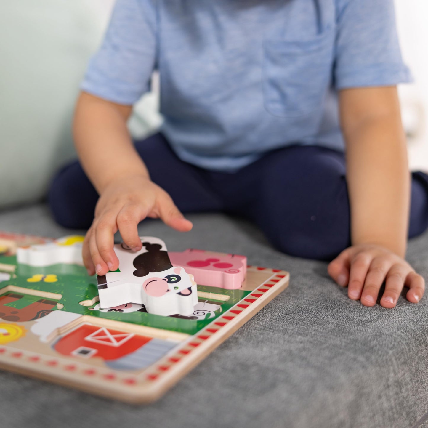 Melissa & Doug Farm Animals Wooden Chunky Puzzle 8-Piece Set Melissa & Doug