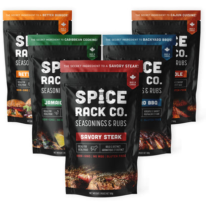 Spice Rack Co. BBQ Rubs & Seasonings Collection - 5-Pack Smoker & Grill Spice Set