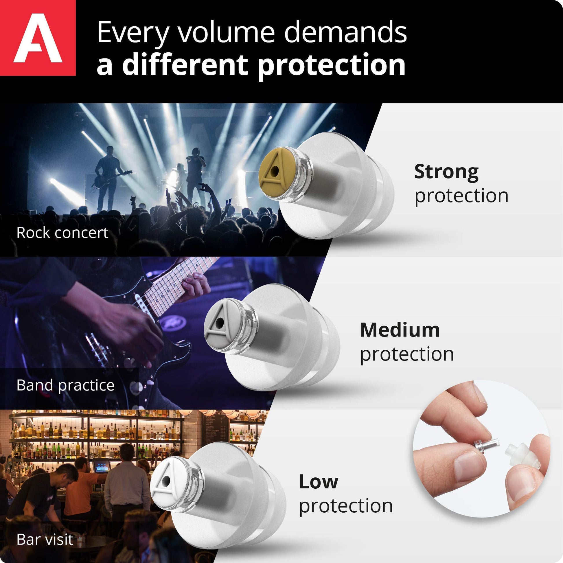Alpine MusicSafe Pro High Fidelity Music Earplugs for Noise Reduction - 3 Interchangeable Premium Filter Sets - Professional Musician Hearing Protection - Hypoallergenic Reusable Soft Invisible Plugs Alpine