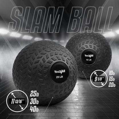 Yes4All 10 lbs Slam Ball for Strength and Cross Training – Medicine Ball (Black) 🍁 All In One Marketplace Canada